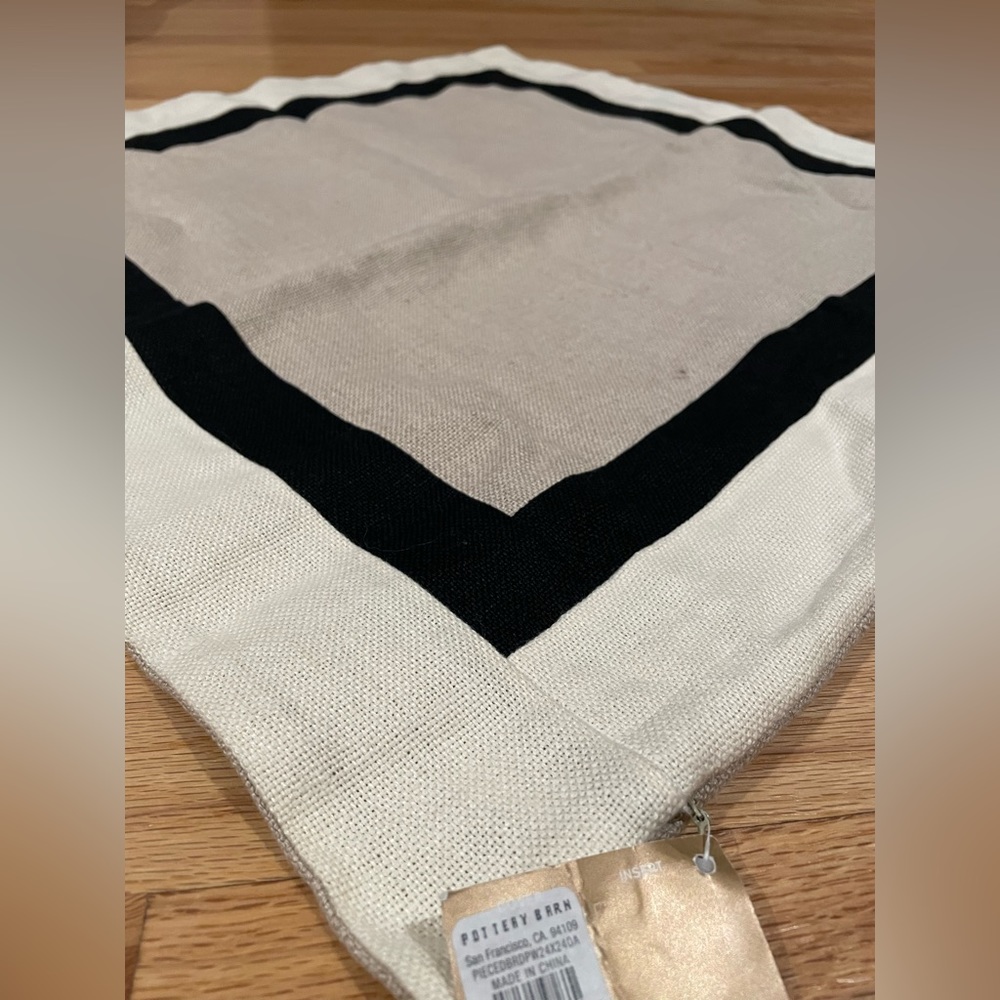 100% linen Pottery Barn pillow cover.